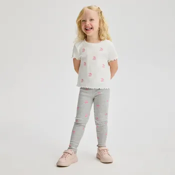 Dívčí kalhoty Reserved - Žebrované legíny - světle šedá - 874FF-09M - 874FF-09M-116