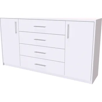 Komoda NÁBYTEK MIKULÍK s.r.o. AURA 3 - komoda, 160x86cm Hloubka: 36cm, Dekor: olše Šířka: 160cm, Dekor: bílá struktura