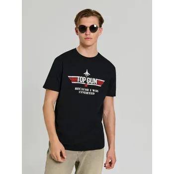 Pánská móda Sinsay - Tričko s potiskem Top Gun - černá - 546EY-99X - 546EY-99X-XS
