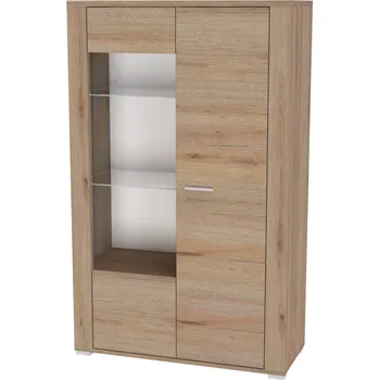 Knihovna NÁBYTEK MIKULÍK s.r.o. ADEL 4 - prosklená vitrína, 100x42.5x162cm Dekor: olše Šířka: 100cm, Dekor: dub grande