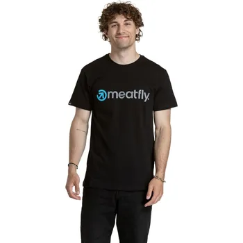 Pánské tričko Meatfly pánské tričko Joe Grey / Black | Černá | Velikost L | 100% bavlna