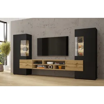 Obývací stěna Obývací stěna COBY Černý Onyx/Dub Wotan