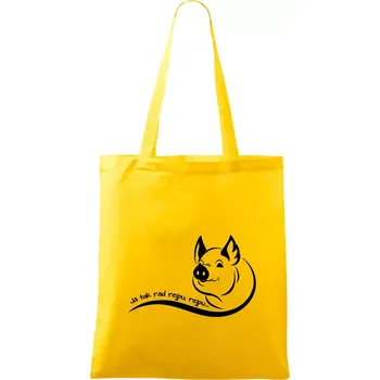 Prasátko - Já tak rád rejpu, rejpu - Taška bavlněná - 42 x 38 cm ( Žlutá )
