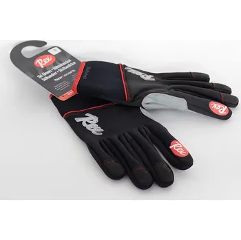 Rukavice Zimní rukavice REX LAHTI, barva černá/bílá/červená (Větruodolný softshellový, velikost L)