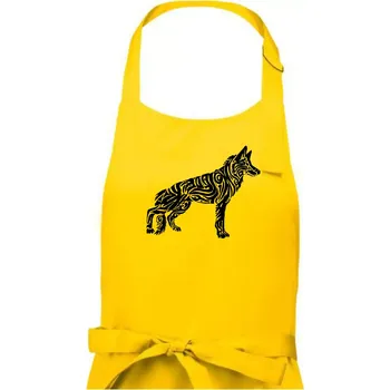 Kuchyňská zástěra Německý ovčák - tattoo - Pánská zástěra na vaření - Univerzální velikost ( Žlutá )