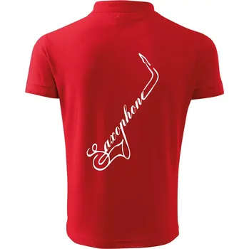 Pánská košile Saxophone nápis - Polokošile pánská Pique Polo 203 - L ( Červená )