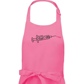 Kuchyňská zástěra My Drugs - jídlo hudba - Dámská zástěra na vaření - Univerzální velikost ( Růžová )