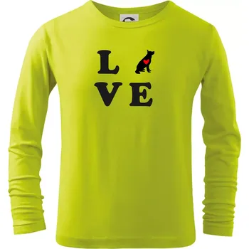 Dětská móda Love - Německý ovčák - Triko dětské Long Sleeve - 104-110cm / 3-4 roky ( Limetková )