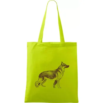 Německý ovčák - kreslený skica - Taška bavlněná - 42 x 38 cm ( Limetková )