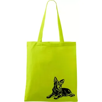 Německý ovčák - štěně - Taška bavlněná - 42 x 38 cm ( Limetková )