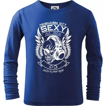 Chlapecké tričko Nesnáším být sexy ale jsem - DJ - Triko dětské Long Sleeve - 134 cm/8 let ( Královská modrá )