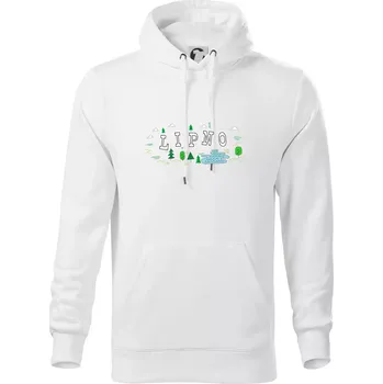 Pánská mikina Jezero Lipno - Mikina pánská Cape s kapucí - XL ( Bílá )
