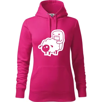 Dámská mikina Sticker ovce - Mikina dámská Cape s kapucí - XL ( Purpurová )