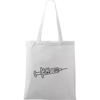 My Drugs - jídlo hudba - Taška bavlněná - 42 x 38 cm ( Bílá )