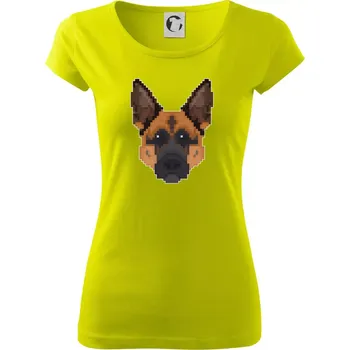 Německý ovčák - Rozkostičkovaný - Dámské triko Pure - XL ( Limetková )