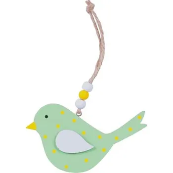 Velikonoční dekorace UNIPAP závěs ptáček 12cm dřevo zelený 2221750 436586
