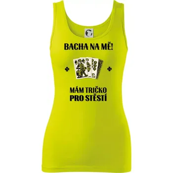 Dámské tričko Tričko pro štěstí - Prší - Dámské tílko - L ( Limetková )