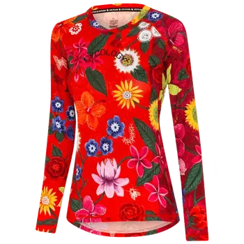 cyklistický dres MTB dres CYCOLOGY Aloha, dámský, dlouhý rukáv (Motiv Aloha, velikost M)