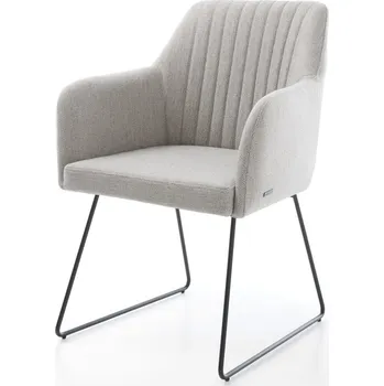 Jídelní židle DELIFE Jídelní židle Greg-Flex Stripes světle šedá tenká podnož černá taštičkové pružiny