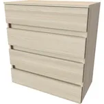 NÁBYTEK MIKULÍK s.r.o. Moderní komoda TARA M s 2 zásuvkami, olše, 80x88 cm Šířka: 80, Výška: 88, Dekor: akácie světlá