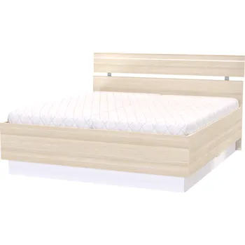 Postel NÁBYTEK MIKULÍK s.r.o. SMART L - dvoulůžko s LED páskem, 180x200cm Dekor: olše Šířka: 185cm, Dekor: akácie světlá
