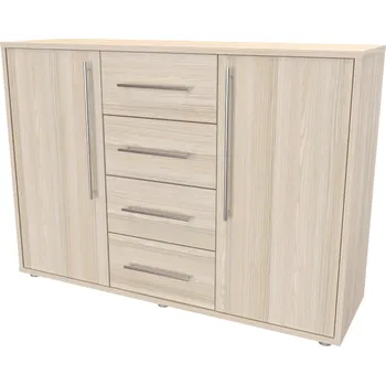 Komoda NÁBYTEK MIKULÍK s.r.o. ELITE M - komoda, 86x36/43cm Hloubka: 43cm, Dekor: modřín latté Šířka: 120cm, Dekor: akácie světlá