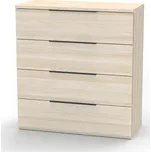 NÁBYTEK MIKULÍK s.r.o. Praktická komoda VARIO 4, 80x86.5cm, olše s černou úchytkou Šířka: 80, Výška: 86.5, Dekor: akácie světlá