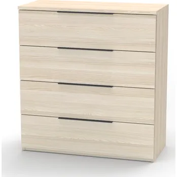 Komoda NÁBYTEK MIKULÍK s.r.o. VARIO 4 - komoda, 80x86.5cm Dekor: olše, Úchytka: Černá Šířka: 80, Výška: 86.5, Dekor: akácie světlá