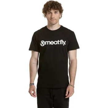 Pánské tričko Meatfly pánské tričko MF Logo Black | Černá | Velikost XXL | 100% bavlna
