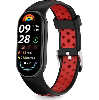 Řemínek na hodinky ŘEMÍNEK TECH-PROTECT ICONBAND AIR XIAOMI SMART BAND 8 / 9 / 10 / NFC BLACK/RED