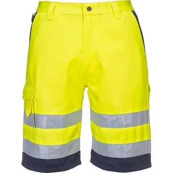 Pánské kraťasy PortWest | Hi-Vis kraťasy z lehkého polyesteru a bavlny - Yellow/Navy / XXXL / 3XL / žlutá