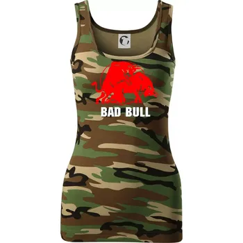 Dámské tričko Bad Bull - Dámské Maskáčové tílko - M ( Hnědý maskáč )