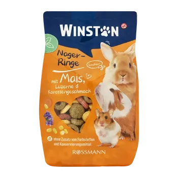 Krmivo pro hlodavce Winston Kroužky pro hlodavce s kukuřicí, vojtěškou a mrkví 200 g