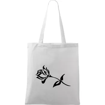 Růže obrys - Taška bavlněná - 42 x 38 cm ( Bílá )