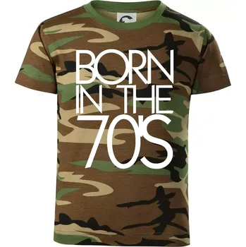 Chlapecké oblečení Born In The 70's - Dětské maskáčové triko - 122 cm/6 let ( Hnědý maskáč )