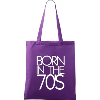 Nákupní taška Born In The 70's - Taška bavlněná - 42 x 38 cm ( Fialová )