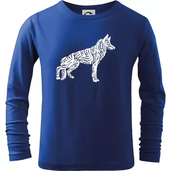 Chlapecké tričko Německý ovčák - tattoo - Triko dětské Long Sleeve - 122 cm/6 let ( Královská modrá )
