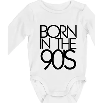 Born In The 90's - Body kojenecké s dlouhým rukávem - Dlouhý r. do 3 měs ( Bílá )
