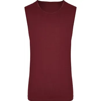 miners mate Lehké bavlněné pánské tílko v prodyšném materiálu na léto i sport Barva: Červená vínová, Velikost: XXL MY310