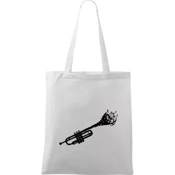 Nákupní taška Trubka noty - Taška bavlněná - 42 x 38 cm ( Bílá )