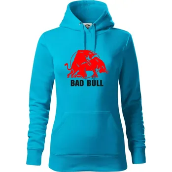 Dámská mikina Bad Bull - Mikina dámská Cape s kapucí - S ( Světlý tyrkys )