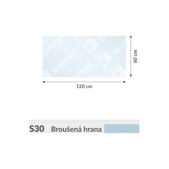 Zrcadlo S30 sklo pod kamna 6mm 120 x 60 cm