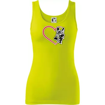 Dámské tričko Německý ovčák v srdci - Dámské tílko - XS ( Limetková )