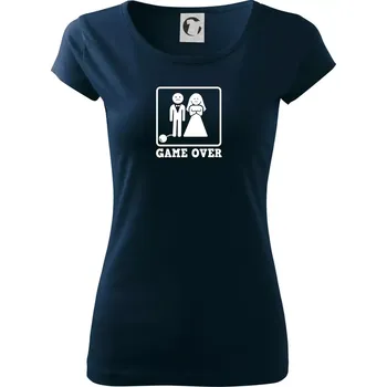 Game Over rozlučka - Dámské triko Pure - XS ( Námořní modrá (velmi tmavá - téměř černá) )