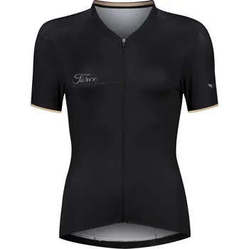 cyklistický dres Dres FORCE GOLD LADY krátký rukáv, černo-zlatý (Barva černo-zlatá, velikost XXL)