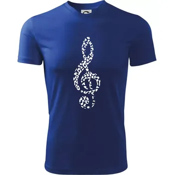 Pánské tričko Houslový klíč z not - Pánské triko Fantasy sportovní (dresovina) - XL ( Královská modrá )
