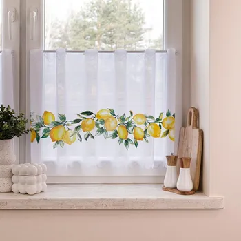 Záclona Vitrážová záclona Citróny obšití okrajů 47