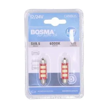 Autožárovka Žárovka 12/24V LED SV8,5W 12xSMD 6000K bílá BOSMA 7411