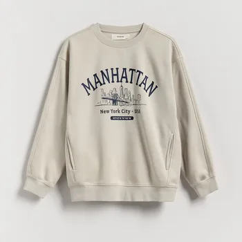 Chlapecká mikina Reserved - Mikina oversized - světle šedá - 432CJ-09X - 432CJ-09X-122