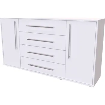 Komoda NÁBYTEK MIKULÍK s.r.o. ELITE L - komoda, 160x86x36/43cm Hloubka: 43cm, Dekor: dub harmony Šířka: 160cm, Dekor: bílá struktura